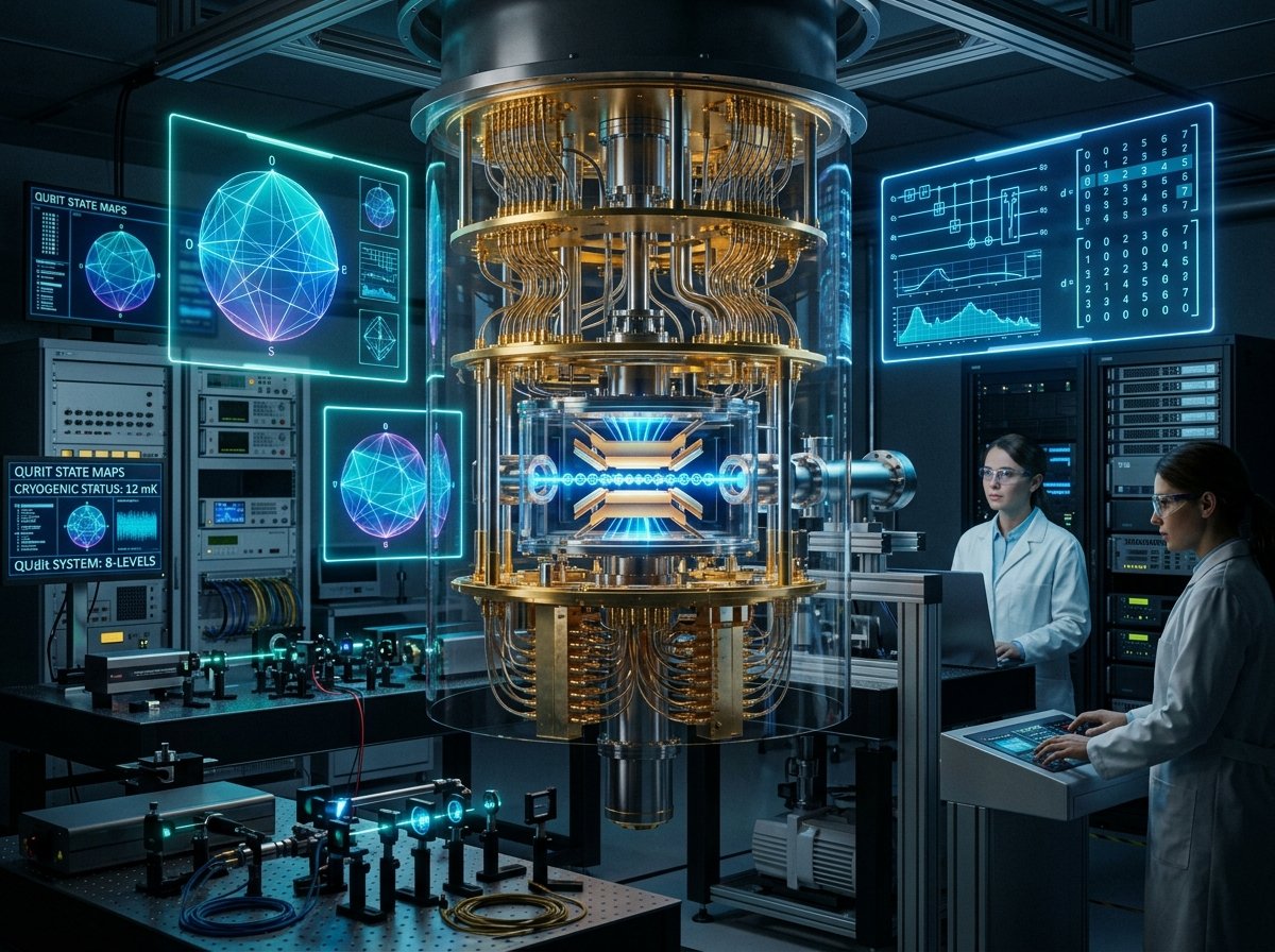 Cryogenic Quantum Dilution Stage and Multidimensional Qudit Chamber